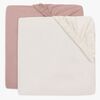 Jollein Spannbettlaken 2er-Pack 40x80, Wild Rose/Ivory