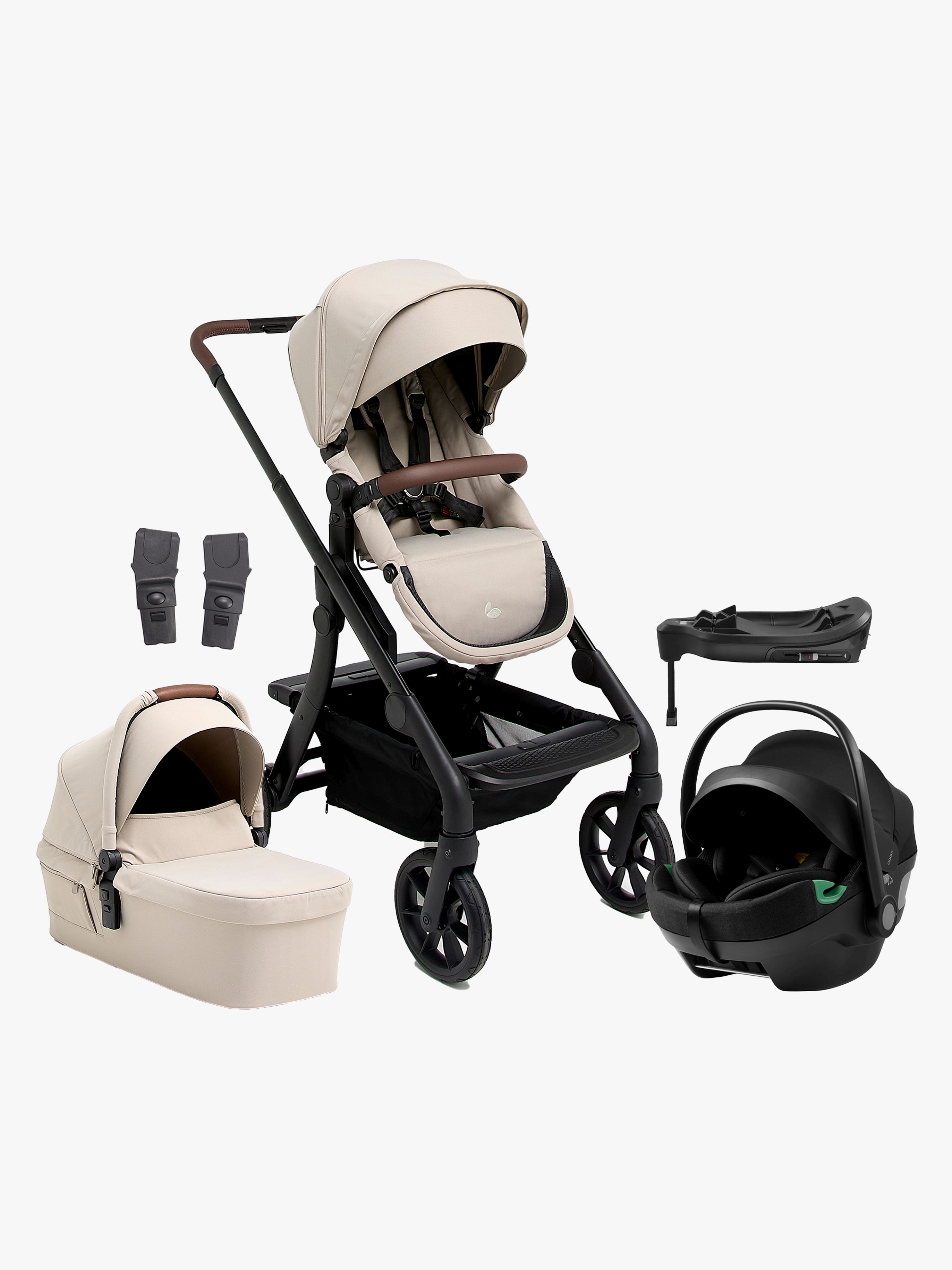 Beemoo Pro Max Kombikinderwagen & Axkid GOKID Babyschale inkl. Basis, Latte Beige, Kinderwagen, 2 in 1
