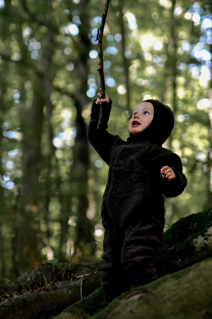 Mikk-Line Overall Merinowolle, Dark Brown Melange