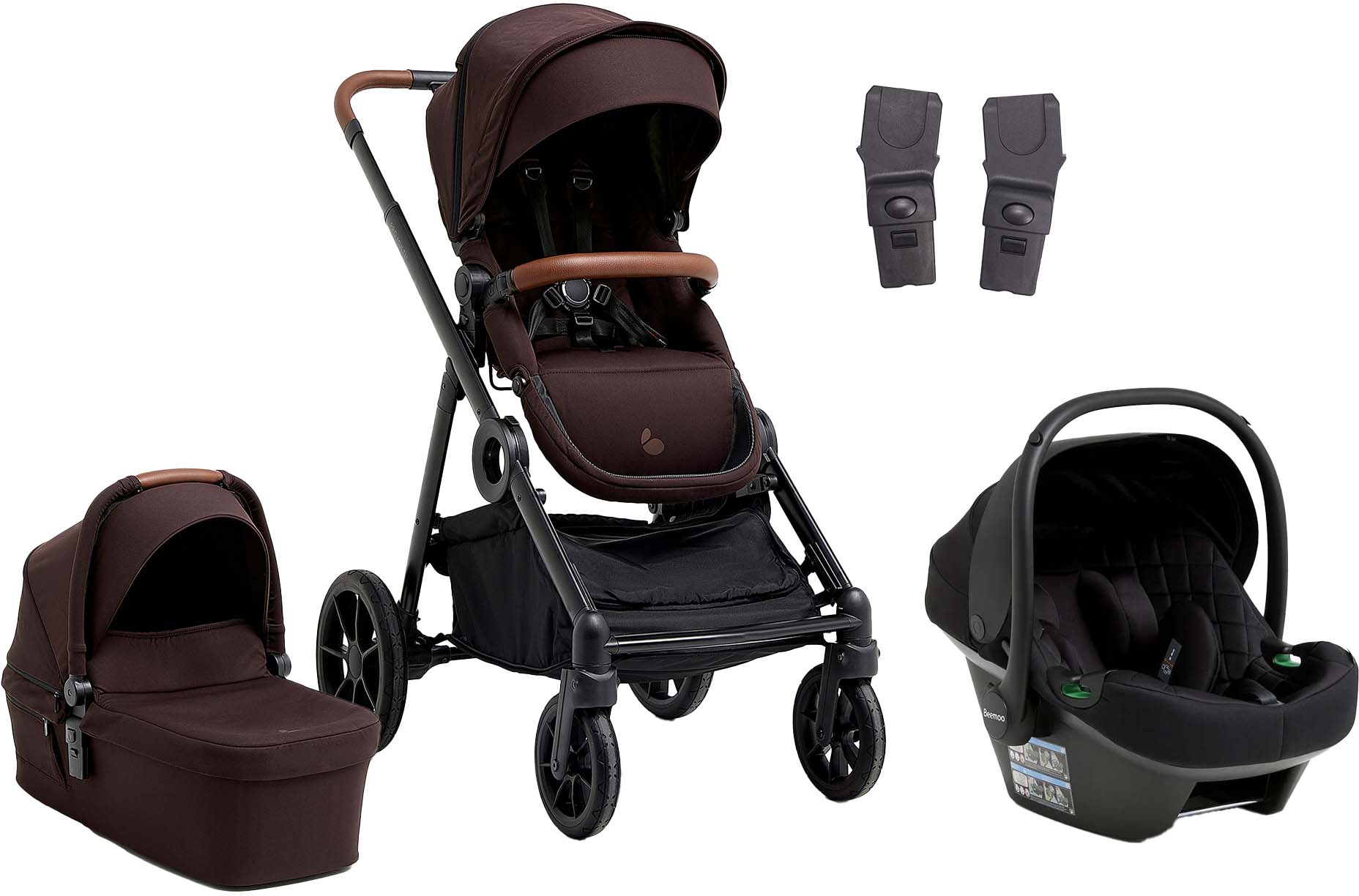 Beemoo Pro Multi 2 Kombiwagen inkl. Route i-Size Babyschale, Espresso Brown/Black Stone
