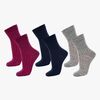 Janus Dünne Wollsocken Merinomix 3er-Pack, Dark purple
