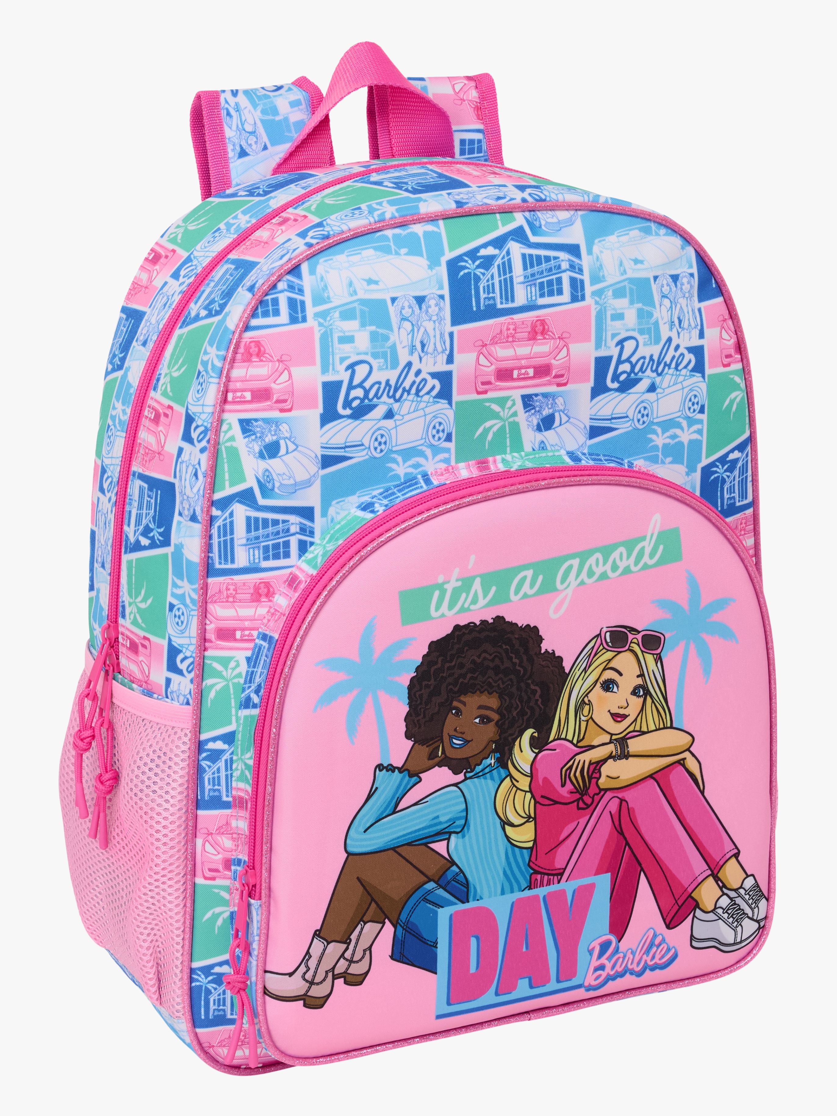 Barbie Kinder Rucksack 19L, Blau/Pink