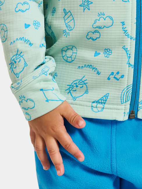 Didriksons Jadis Pullover mit Reißverschluss, Doodle Pale Mint