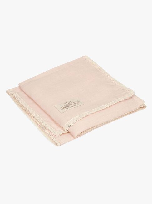 BabyMatex Leinen-Babydecke 75 x 100 cm, Rosa 