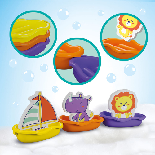SES Creative Badespielzeug-Set Boote mit Schaumtieren