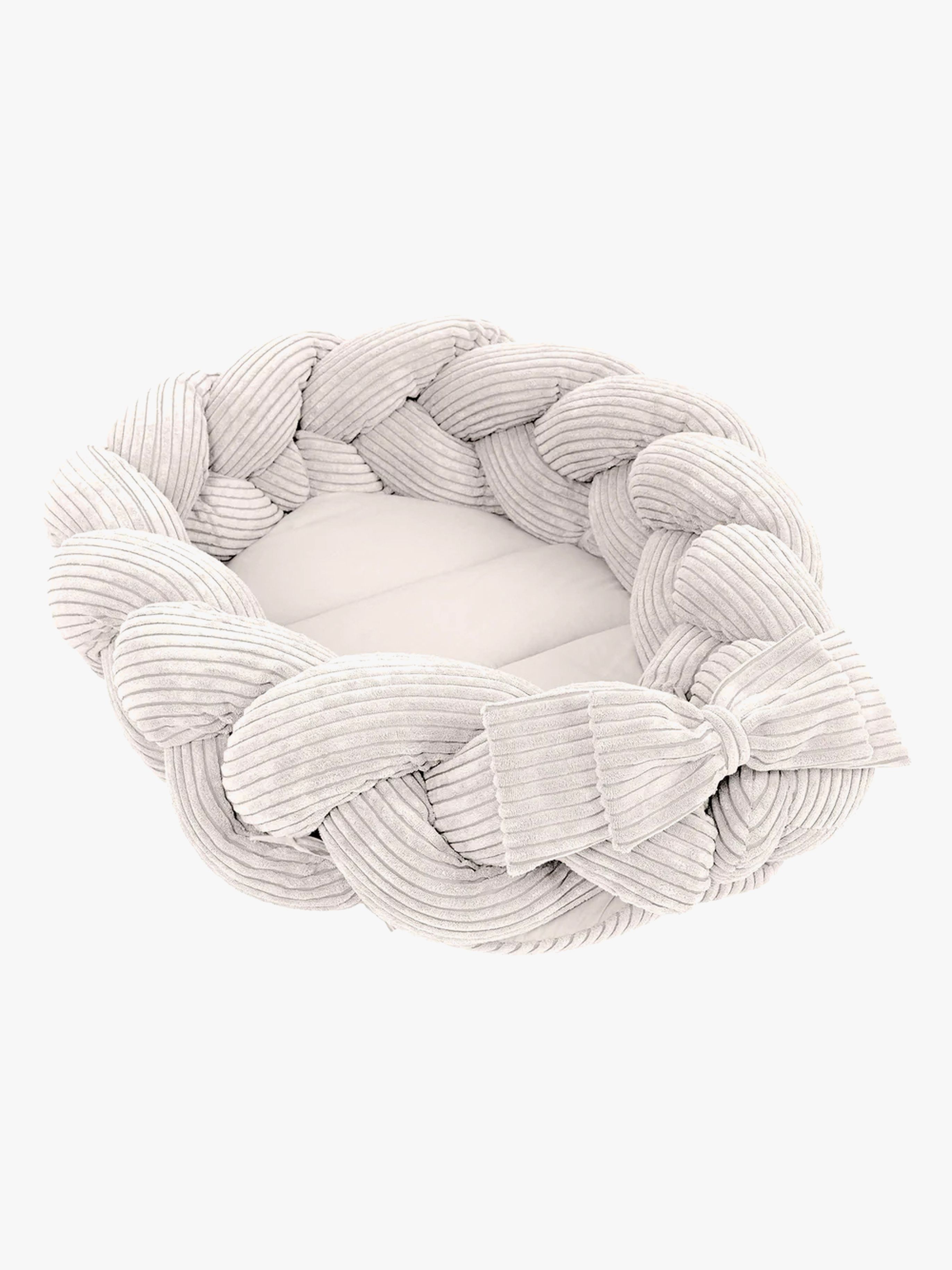 MeowBaby Aesthetic Babynest mit geflochtenem Schutz, Ecru