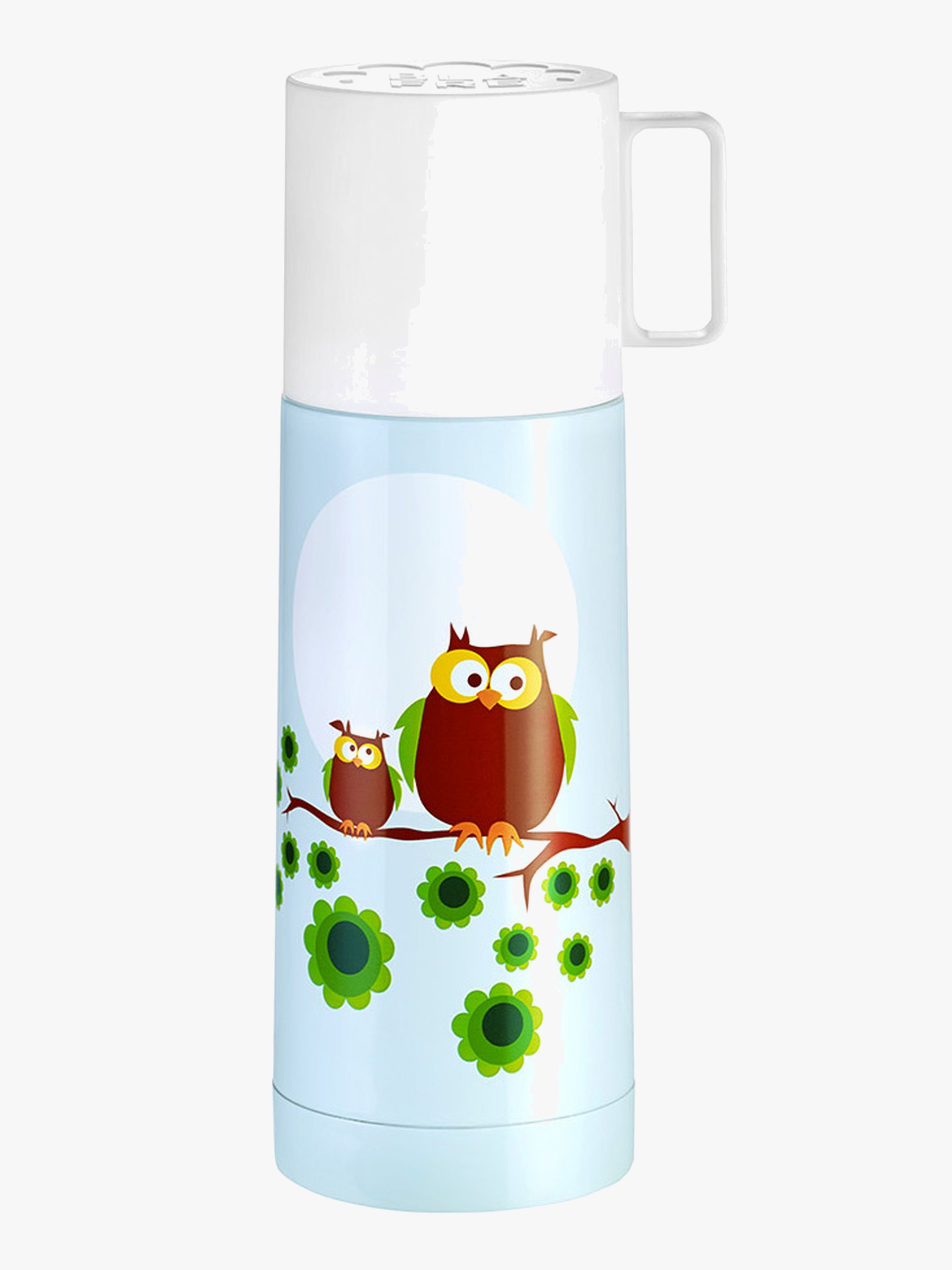 Blafre Isolierflasche Eule, Blau/Braun
