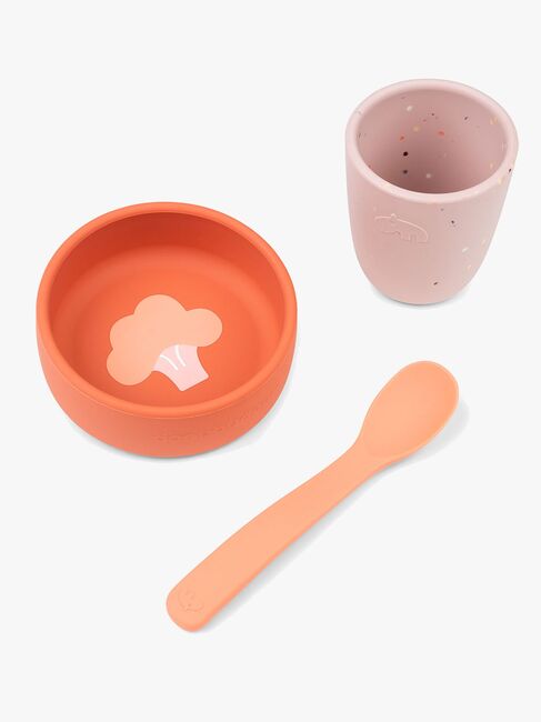 Done By Deer Silikon Geschirr-Set, Papaya