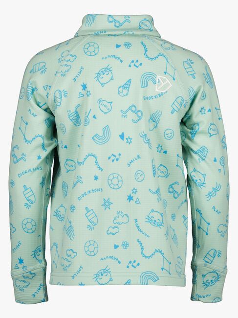 Didriksons Jadis Pullover mit Reißverschluss, Doodle Pale Mint