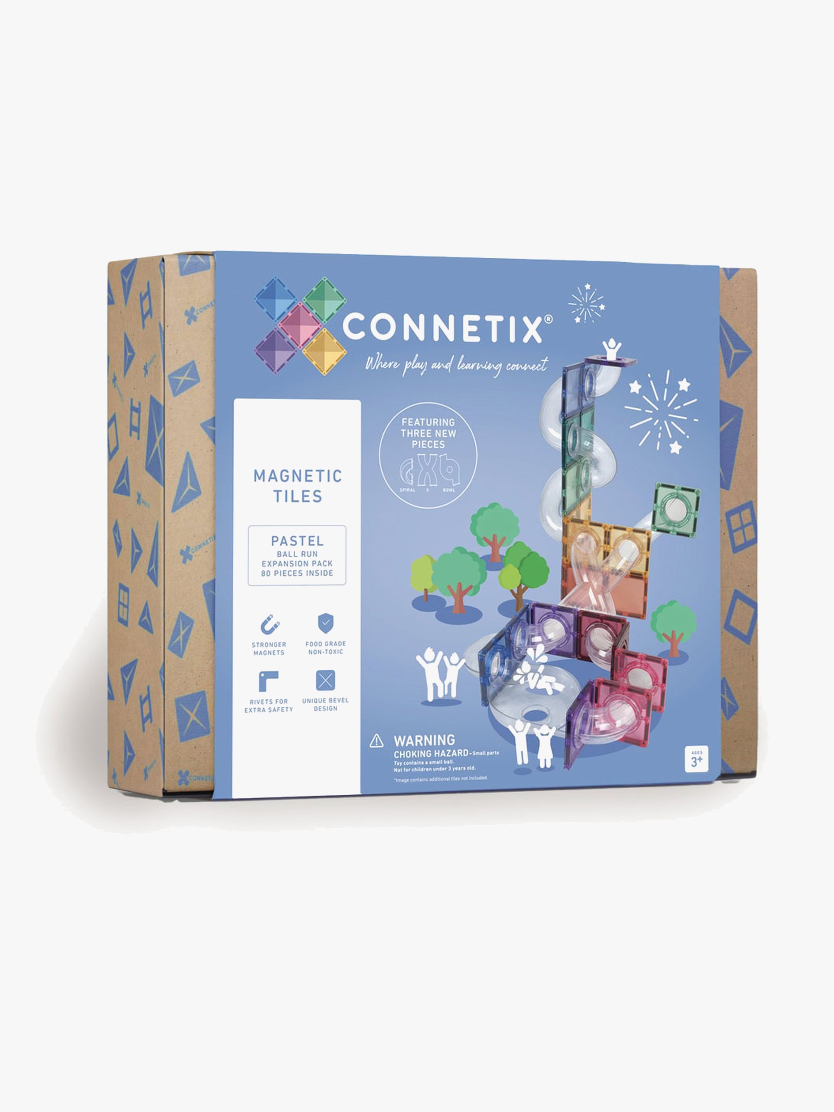 Connetix Magnetische Bauteile Kugelbahn Pastel Erweiterungsset 80 Teile