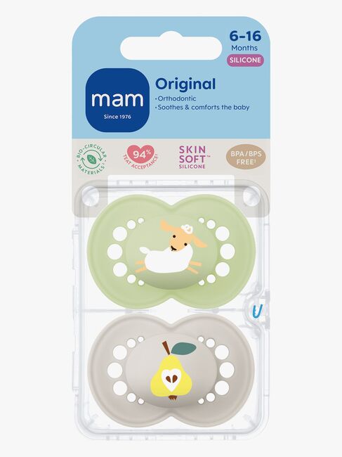 MAM Orginal Schnuller Silikon 2er-Pack 6-16m, Neutral