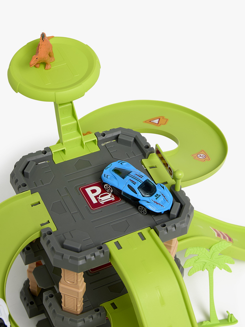 Alex's Garage Dinosaur Autorennbahn & Garage XL