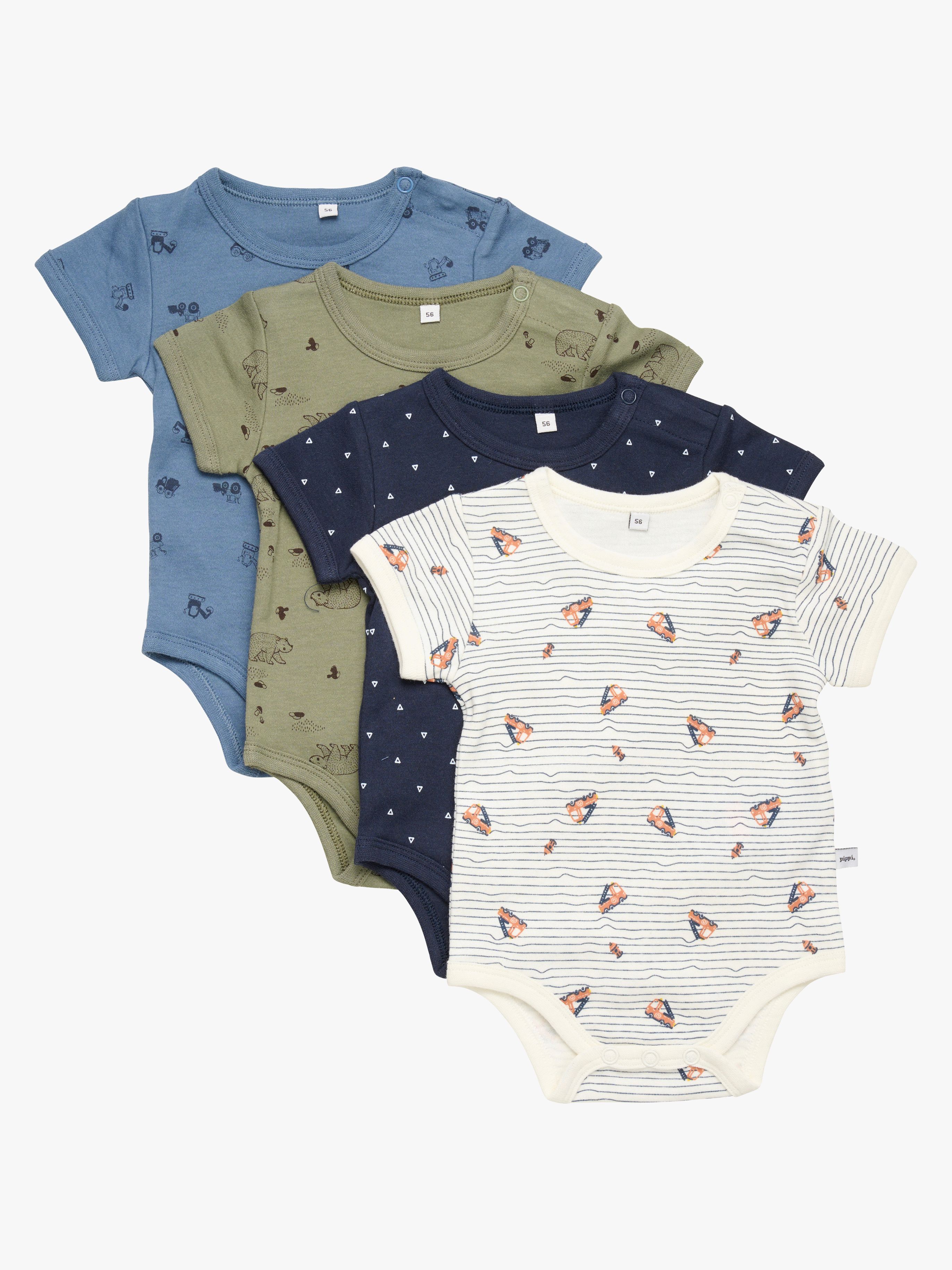 Kurzärmliger Body 4er-Pack, Deep Lichen Green, 50, Babykleidung