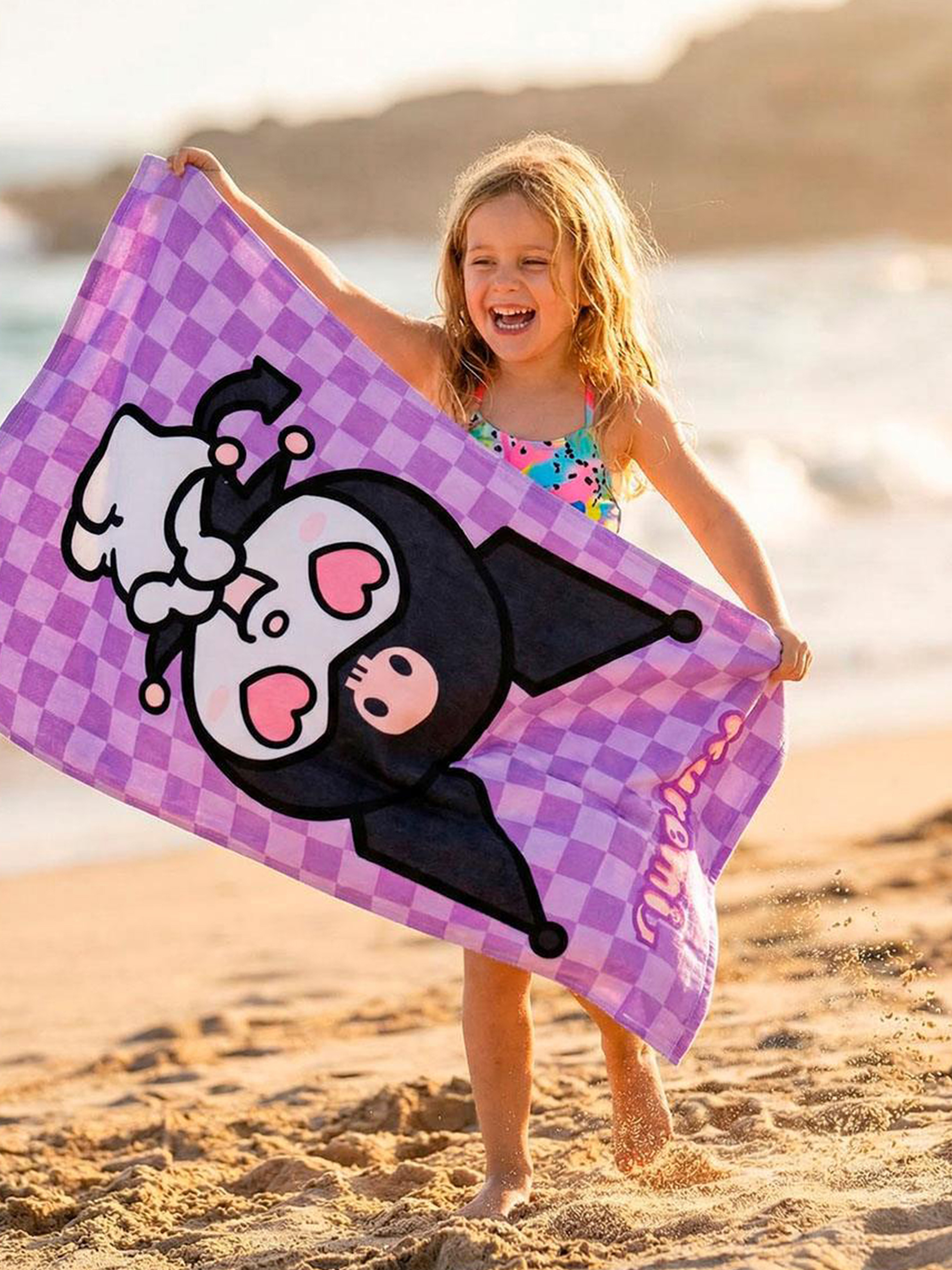 Hello Kitty Kuromi Strandhandtuch, Lila