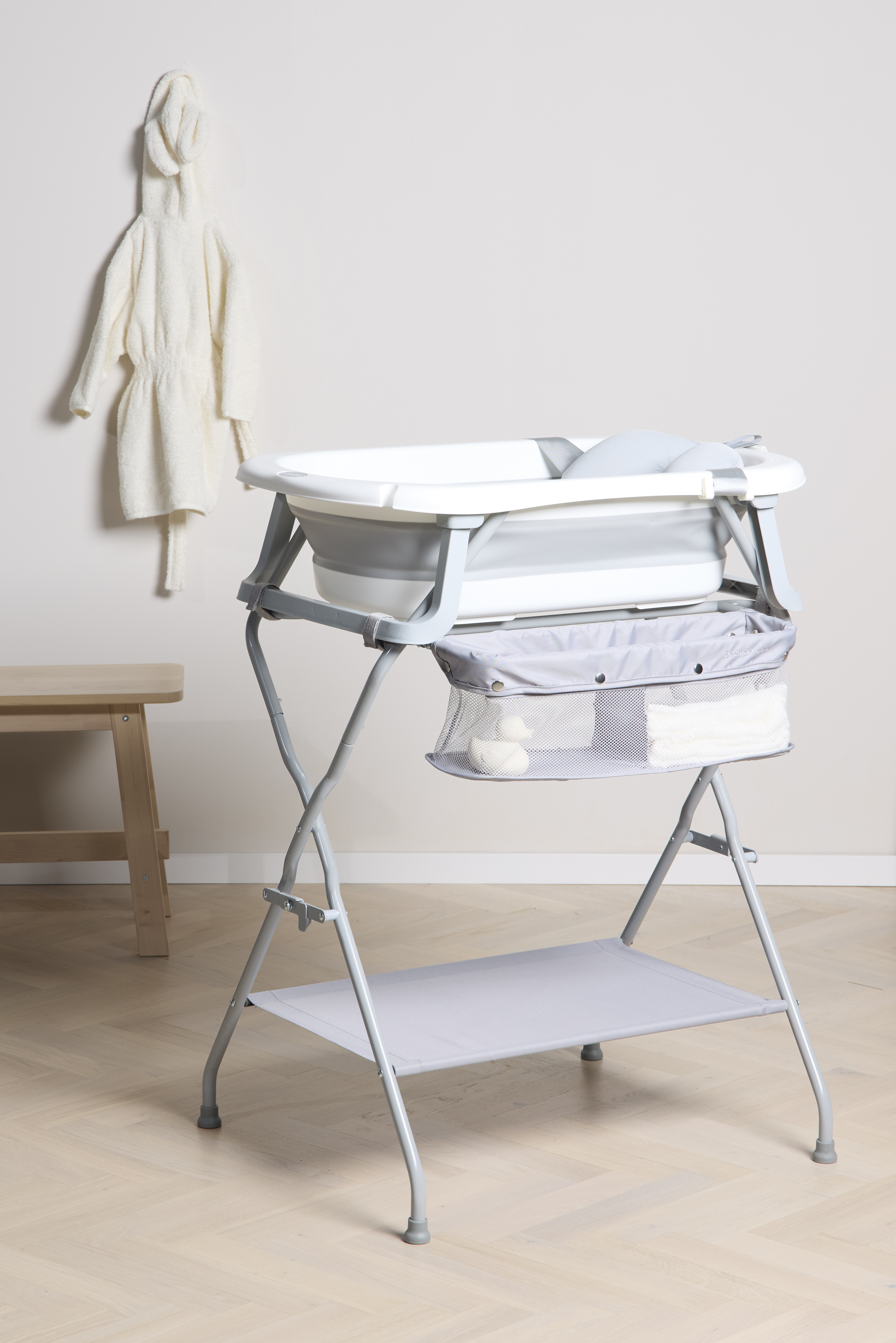 Beemoo CARE Assist Badewanne inkl. Badestütze und Badestativ, White/Grey
