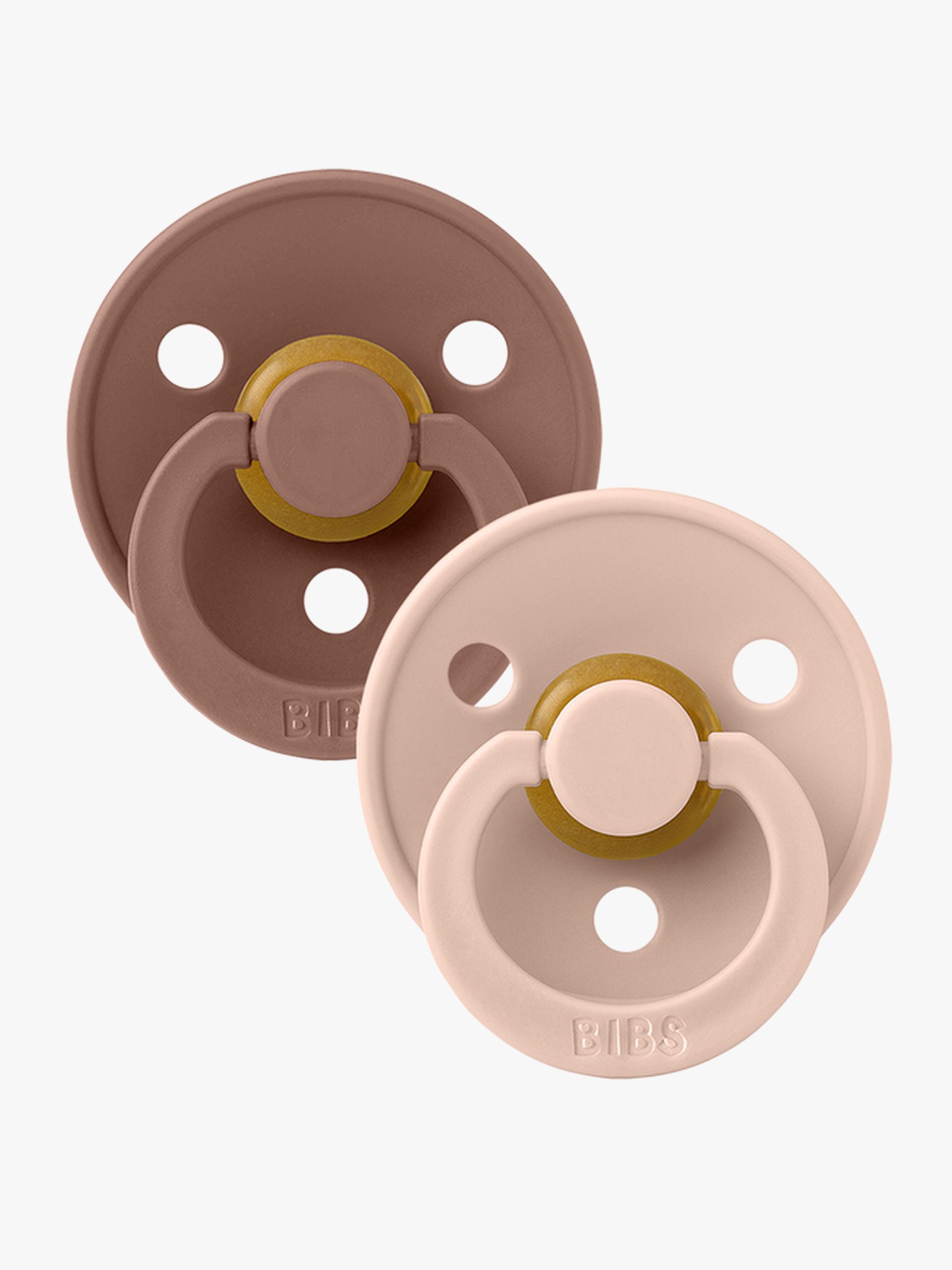 BIBS Schnuller Colour 2er-Pack Latex Größe 1, Woodchuck/Blush