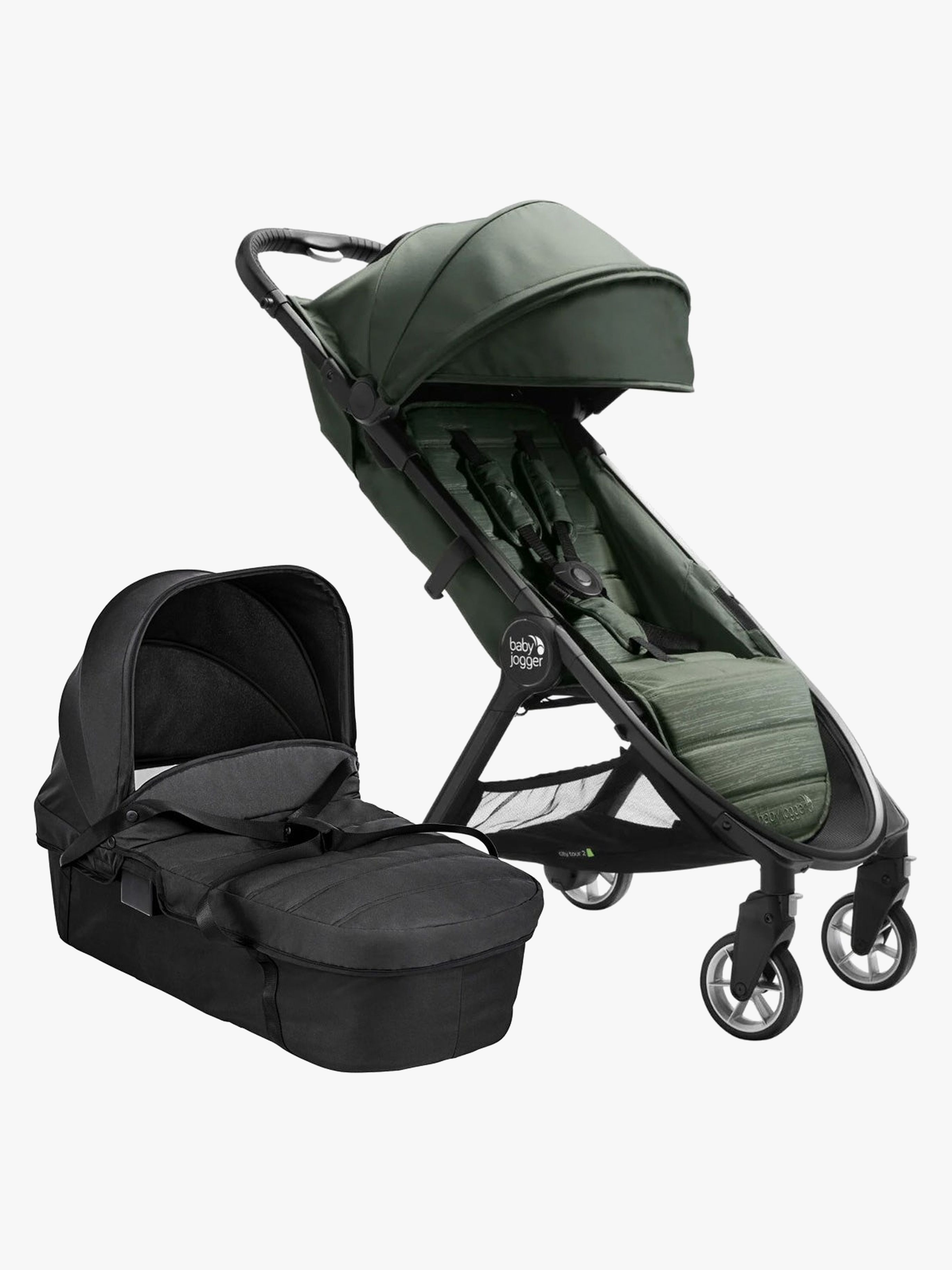 Baby Jogger City Tour 2 Buggy inkl. Liegewanne, Everett Green/Jet