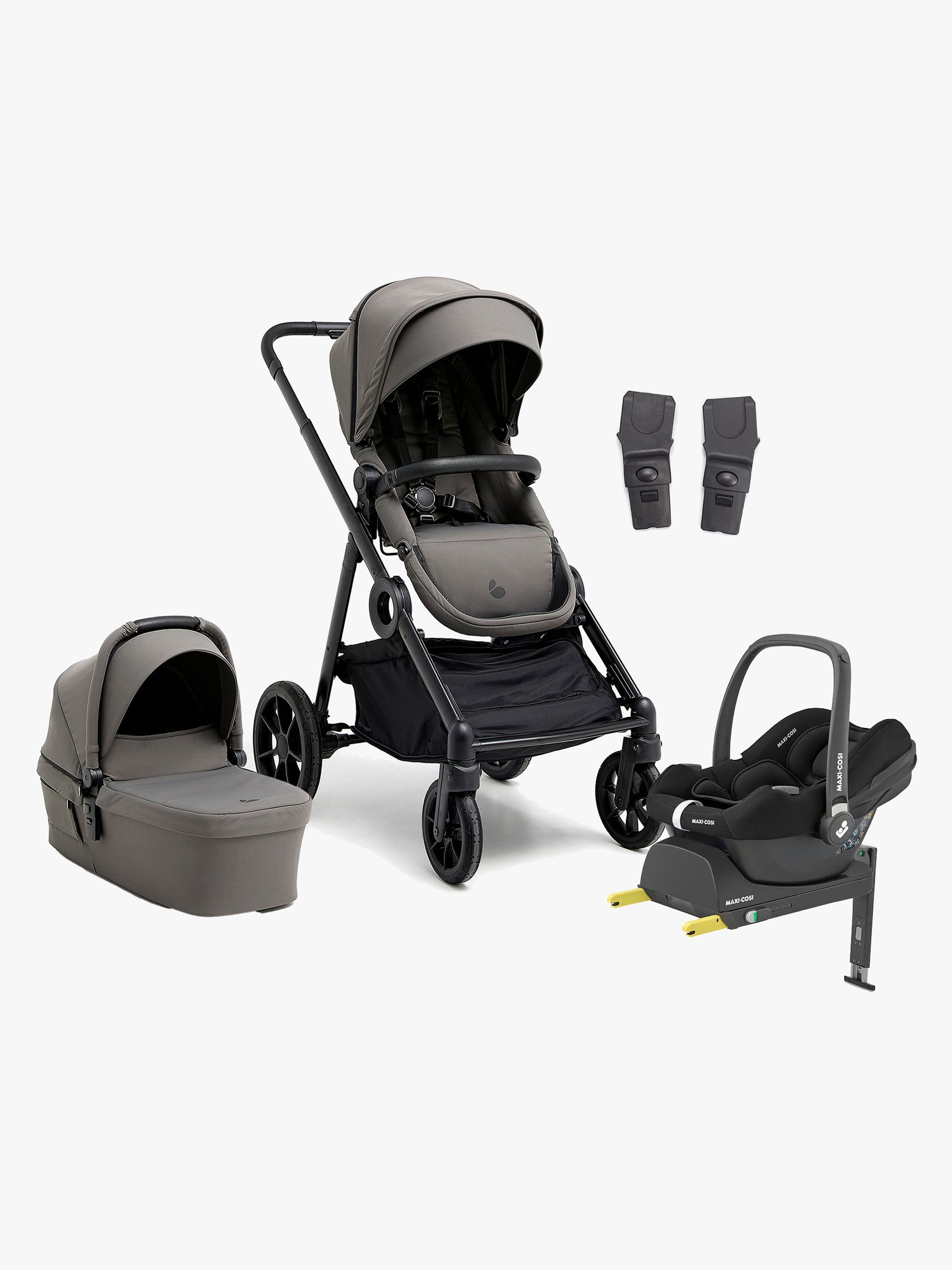 Beemoo Pro Multi 2 Kombikinderwagen inkl. Maxi-Cosi CabrioFix Babyschale &  Basis, Mocha Grey