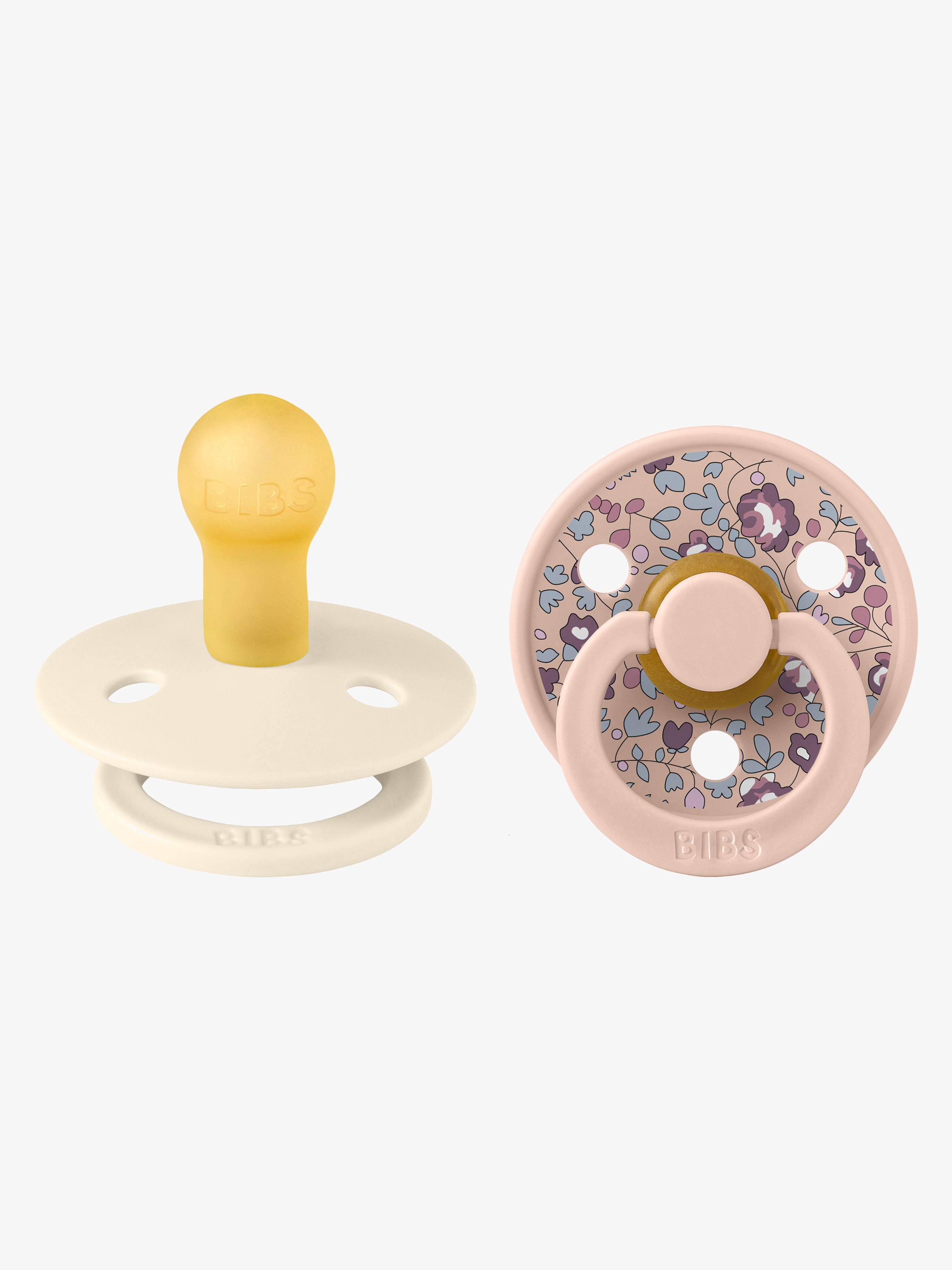 BIBS x Liberty Colour Schnuller 2er-Pack Latex Größe 1 Rund, Eloise/Blush Mix