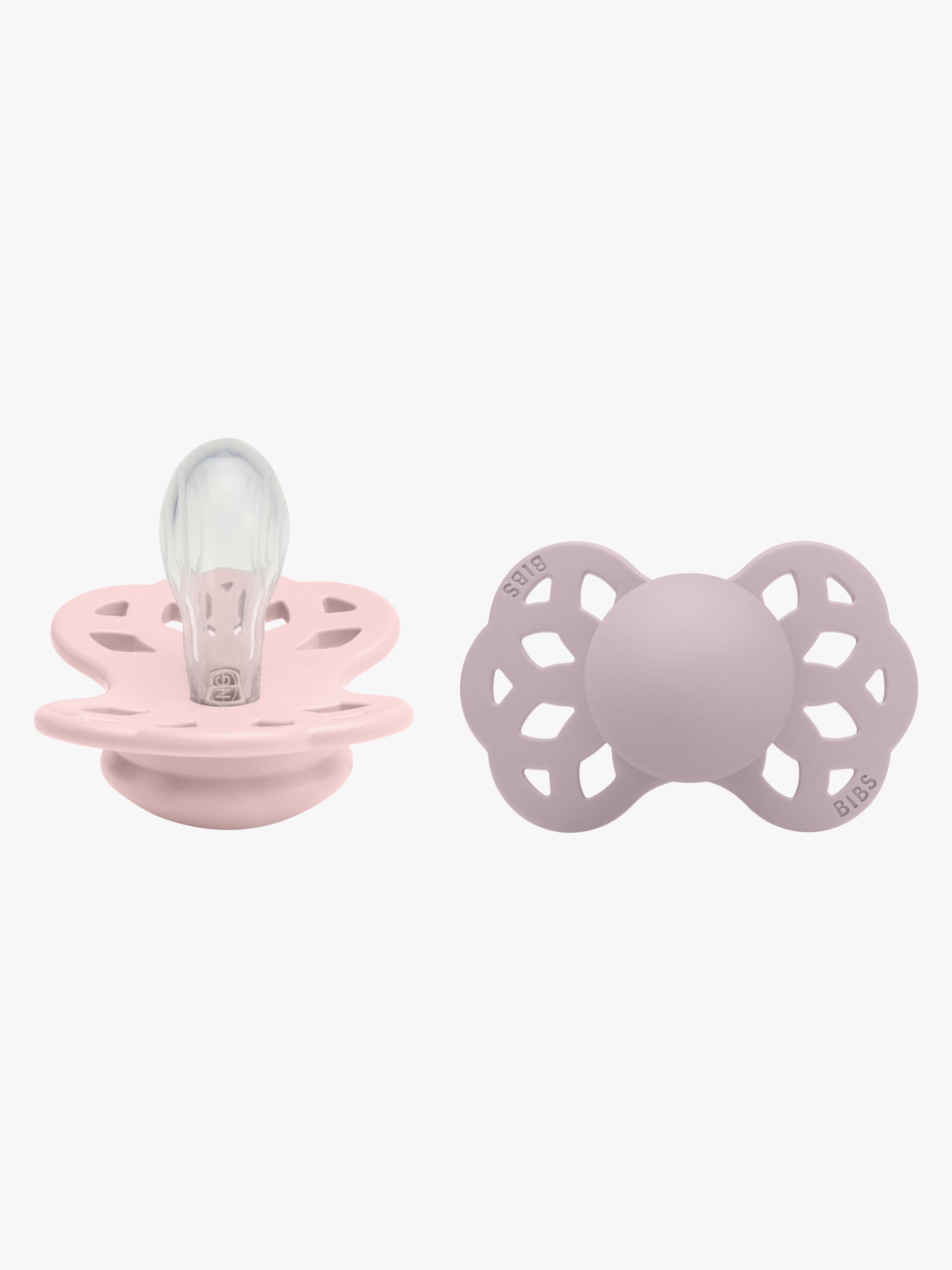 BIBS Infinity Schnuller 2er-Pack Silikon Größe 1 Symmetrisch, Blossom/Dusky Lilac