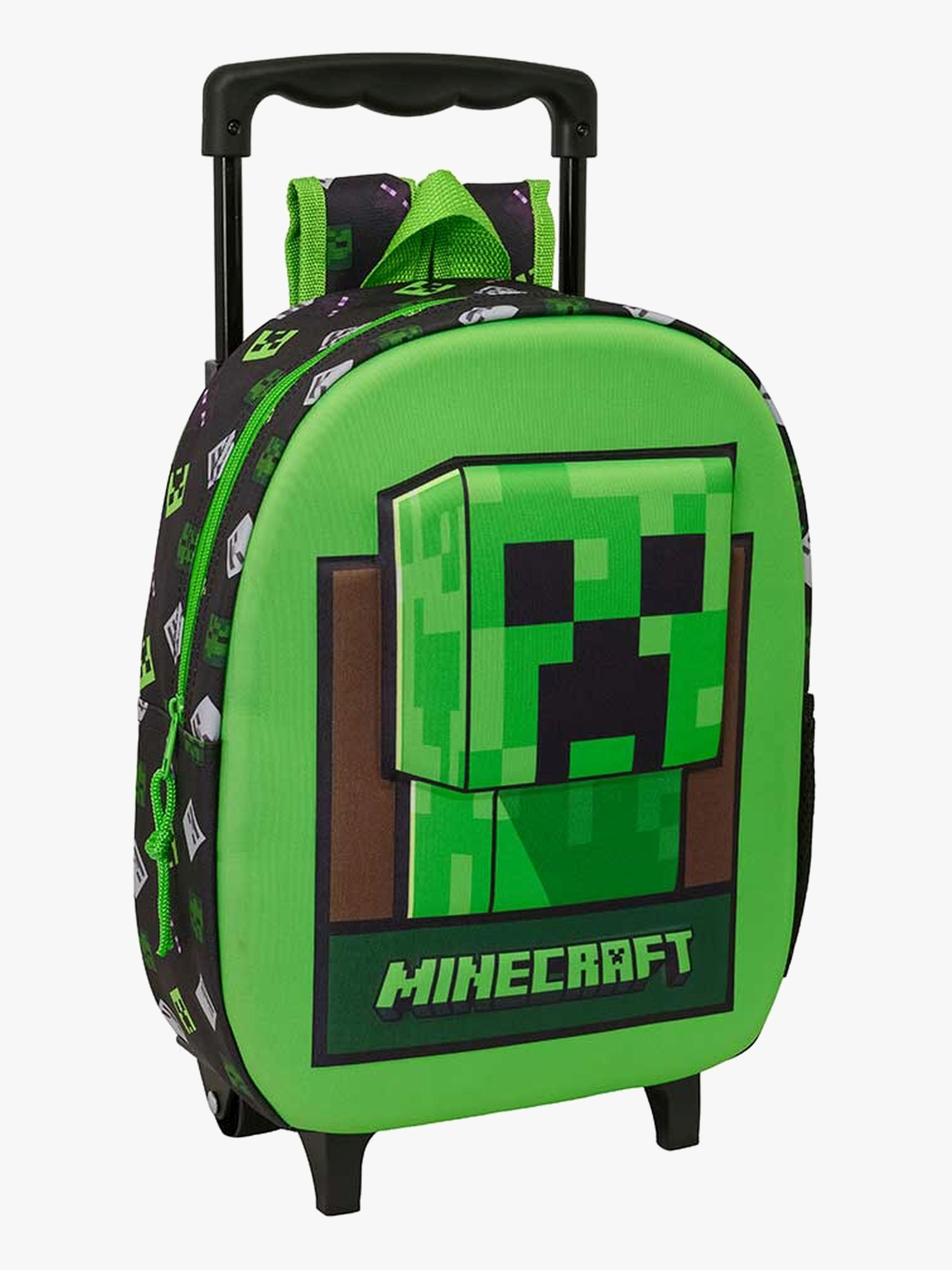 3D Trolley Kinder Rucksack 9L, Grün