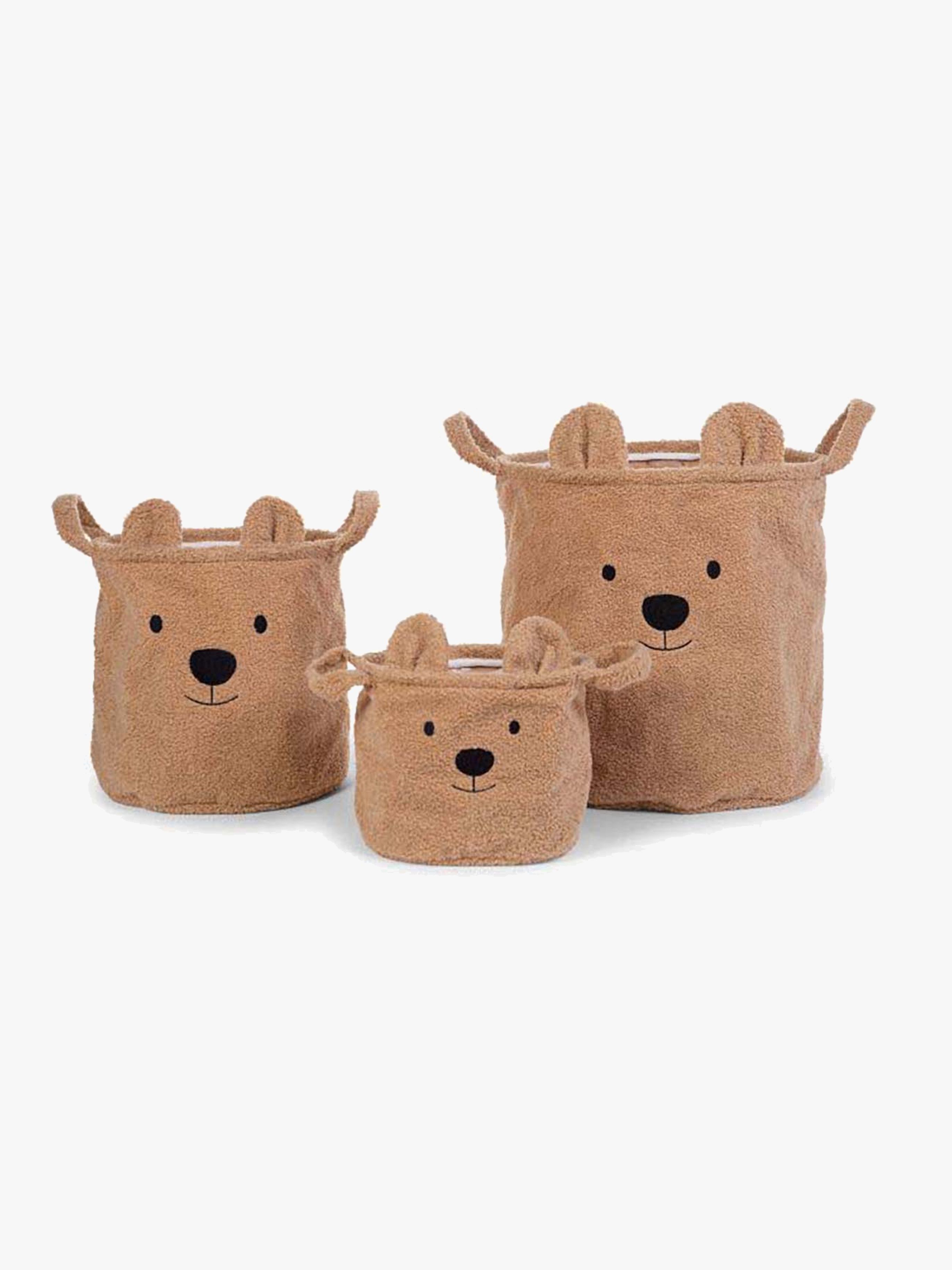3er-Pack Teddy Aufbewahrungskörbe, Braun
