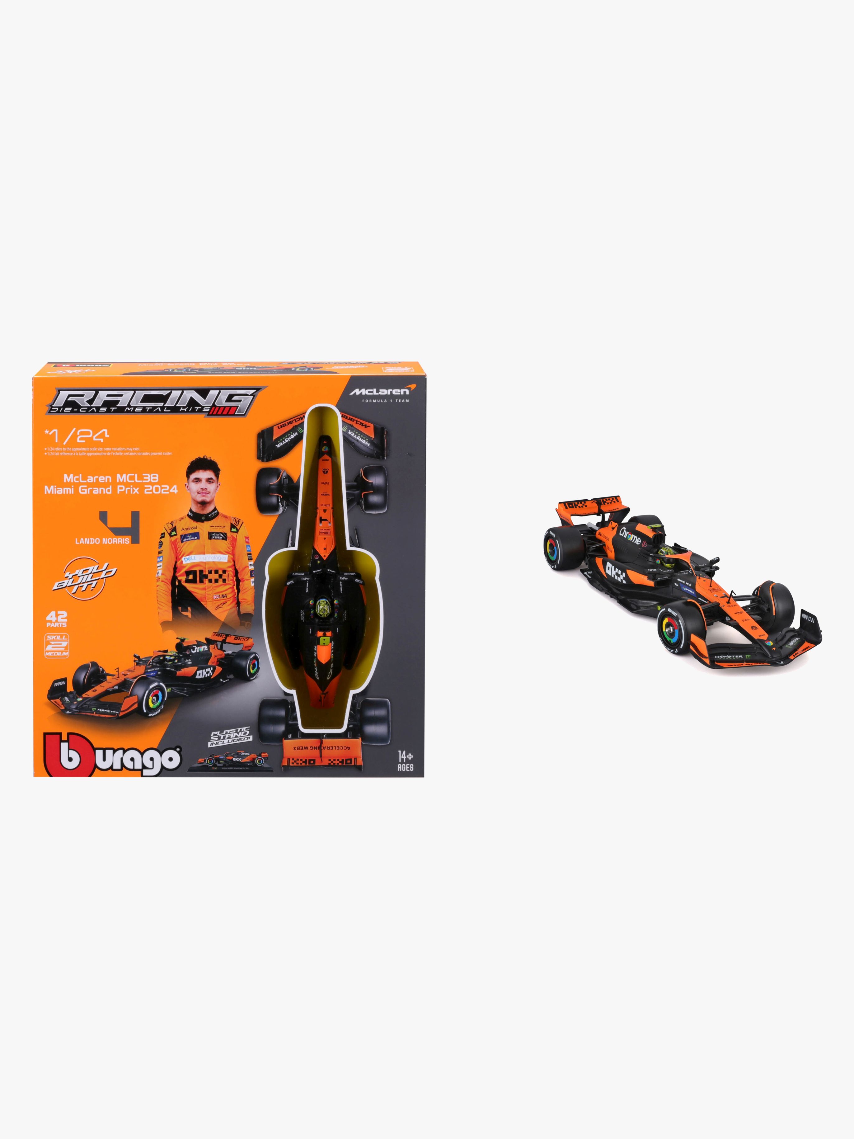 Bburago F1 Mclaren MCL38 Modellset Norris #4 1:24
