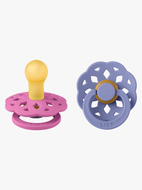 BIBS Boheme Schnuller 2er-Pack Latex Größe 1 Rund, Bubblegum/Peri