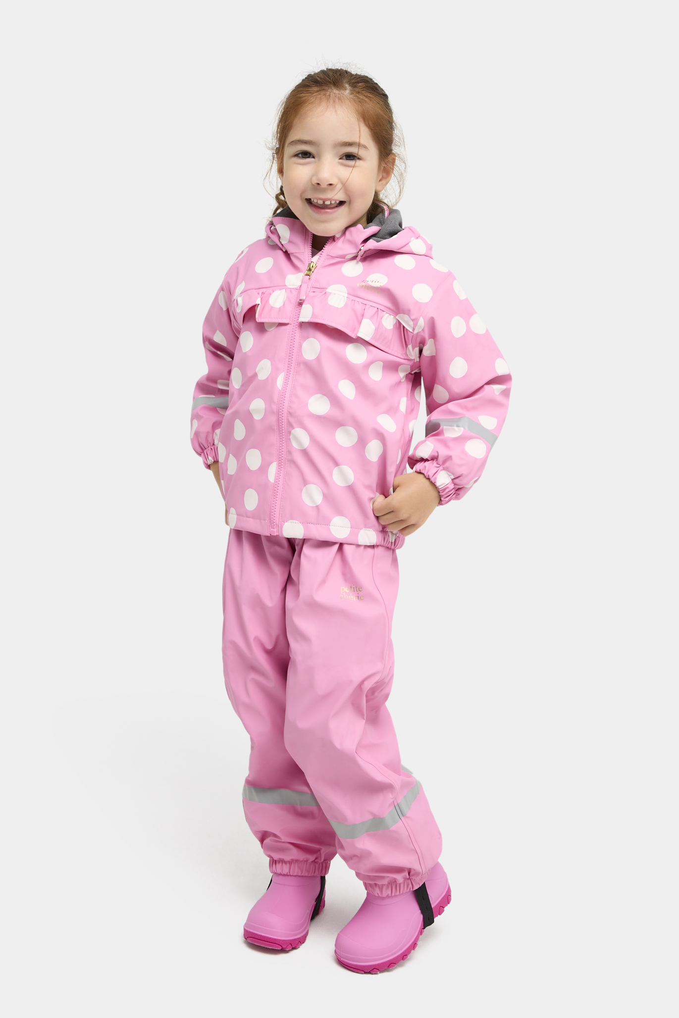 Petite Chérie Atelier Aline Gefüttertes Regenset, Purple Dots, 90