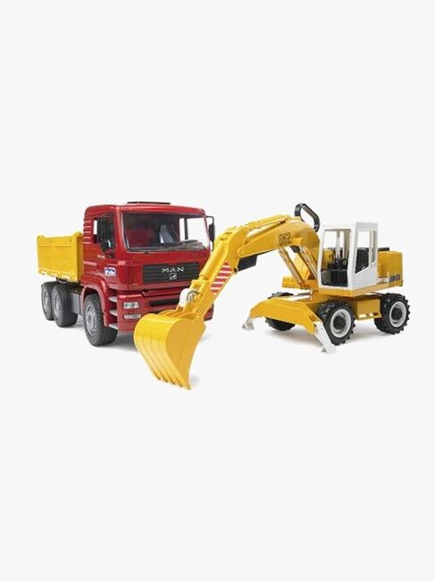 Bruder MAN TGA Kipplastwagen Mit Liebherr Schaufelbagger