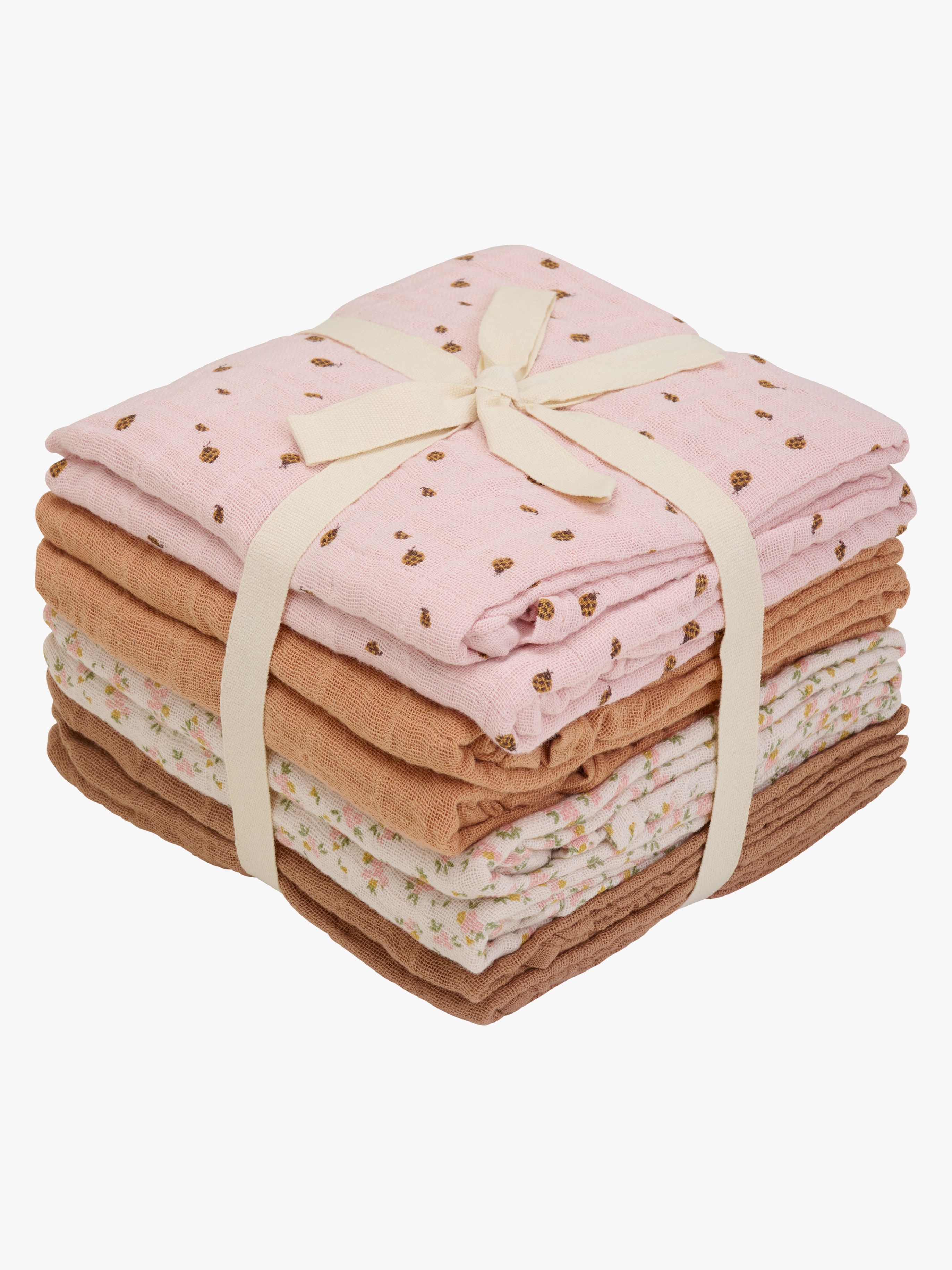Musselintuch 8er-Pack, Sepia Rose