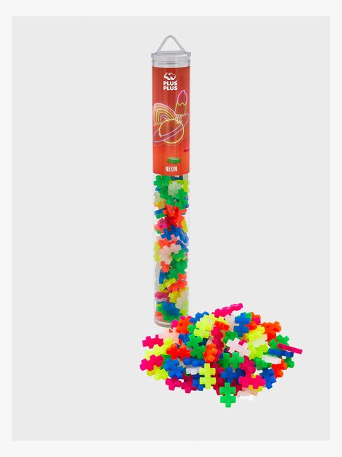 Plus-Plus Bausatz mit Bodenplatte & Röhre Mix, 4x100 Teile