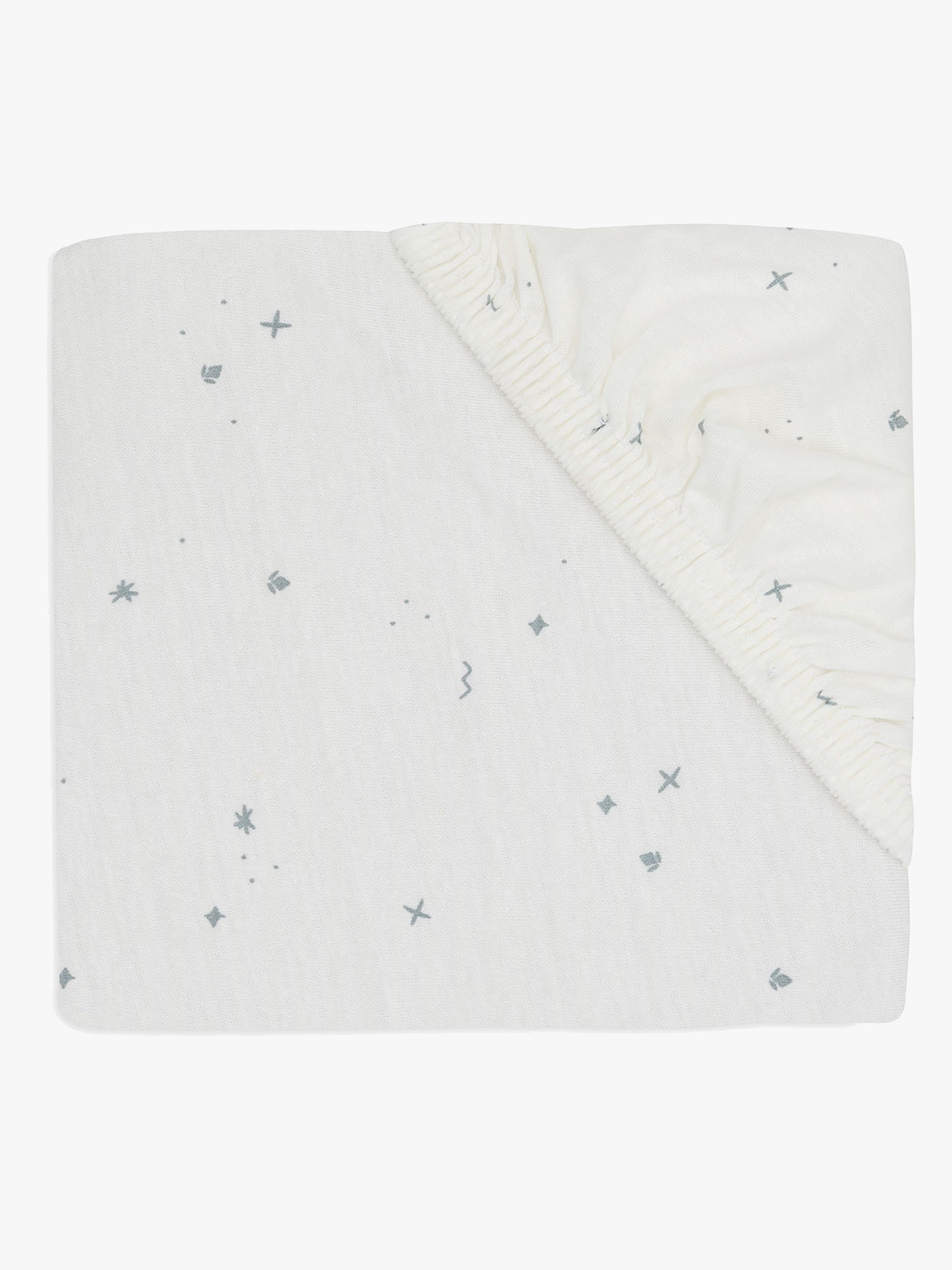 Spannbettlaken Twinkling 70 / 75x140 / 150 cm, Off White / Sea Green