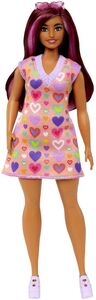 Barbie Fashionistas Puppe mit Herzmuster-Pulloverkleid