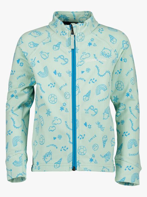 Didriksons Jadis Pullover mit Reißverschluss, Doodle Pale Mint