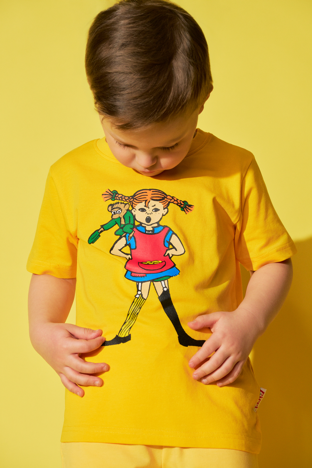 Pippi Langstrumpf X Martinex Pippi & Herr Nilsson T-Shirt, Gelb
