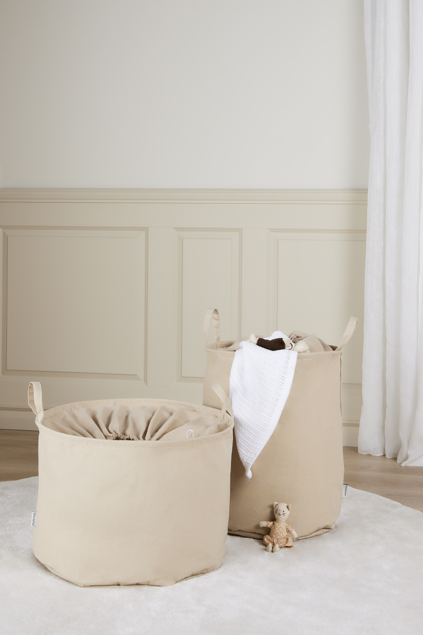 Alice &  Fox DINA Aufbewahrungskorb 2er-Pack, Beige