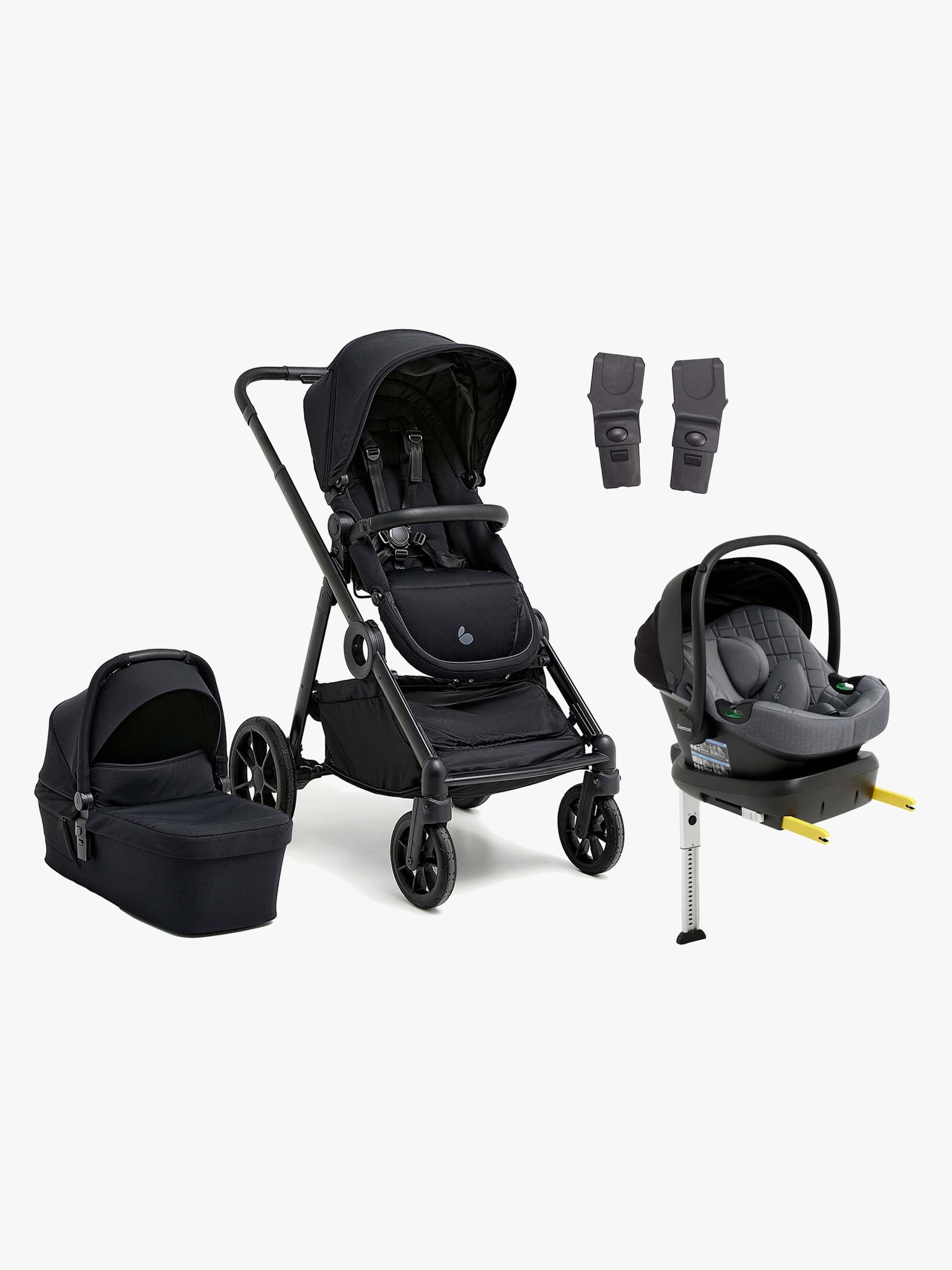 Beemoo Pro Multi 2 Kombiwagen inkl. Route i-Size Babyschale &  Basis, Coffee Black/Mineral Grey
