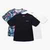 Hyperfied Wave T-Shirt 3er Pack, Black/White/Tropical Flower