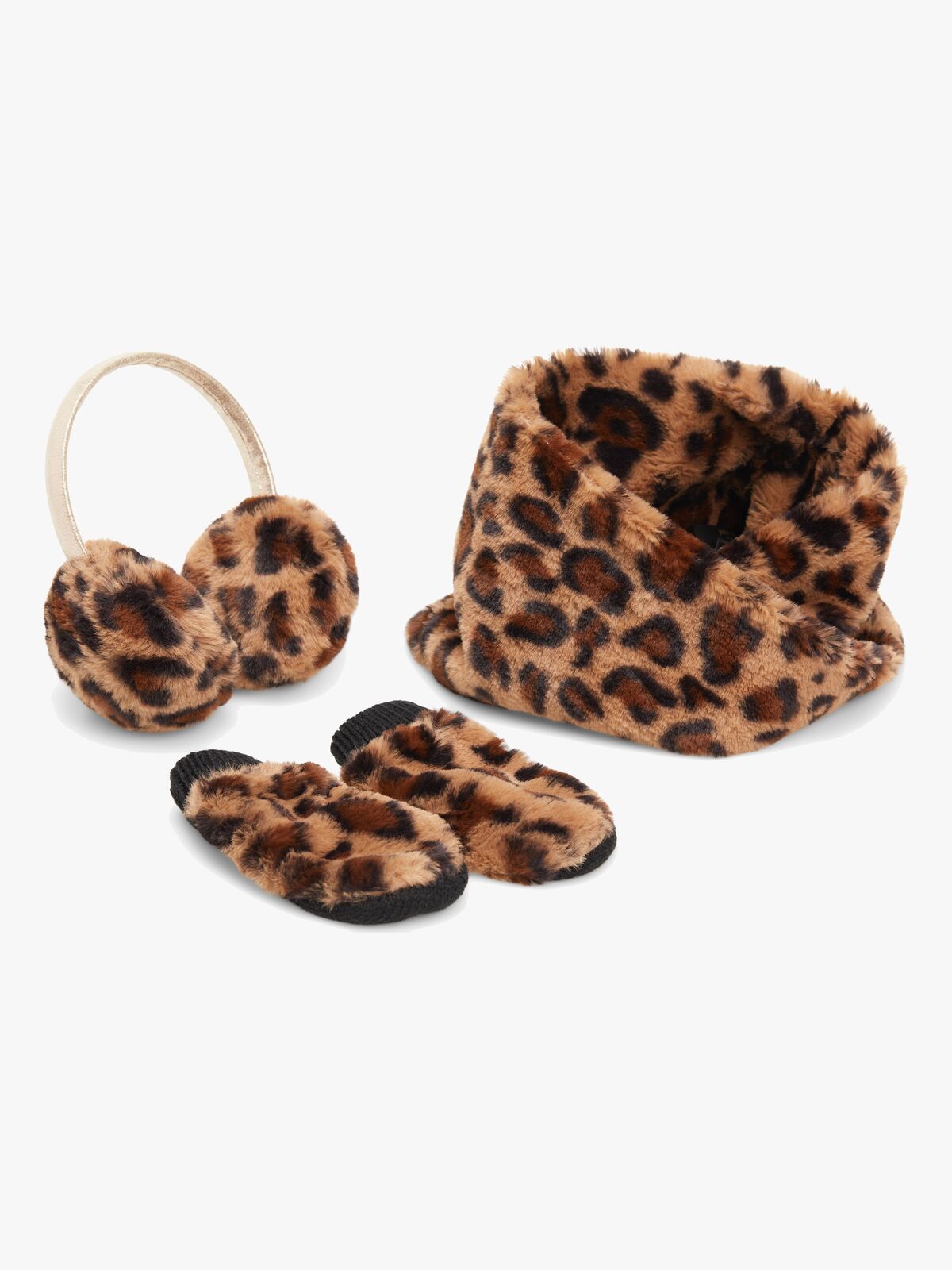 Petite Chérie Atelier Zoey Fake Fur Set, Leopard