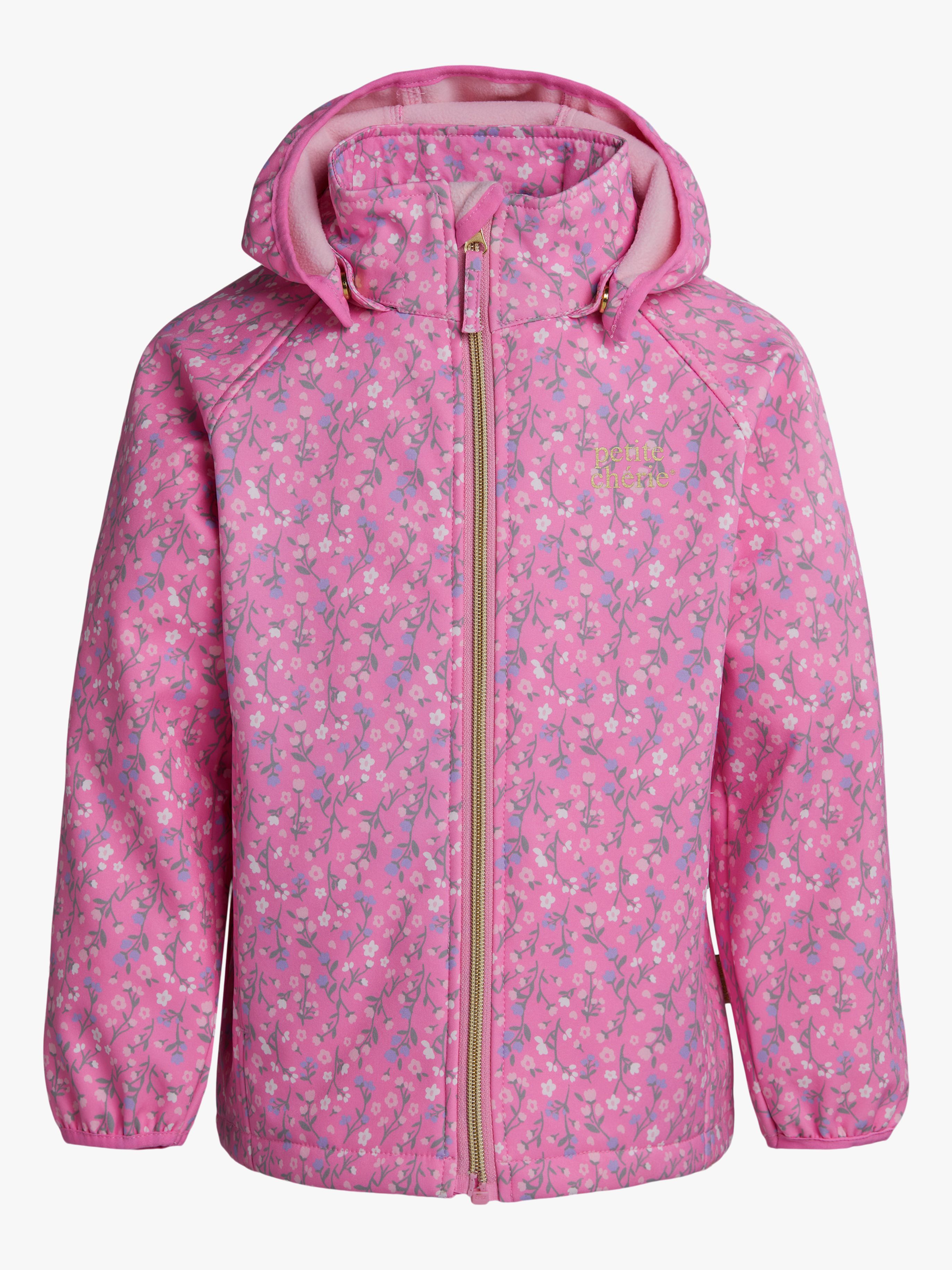 Petite Chérie Atelier Jade Softshelljacke, Pink Flowers, 86-92