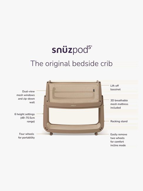 Snüz SnuzPod 5 Beistellbett, Mocha