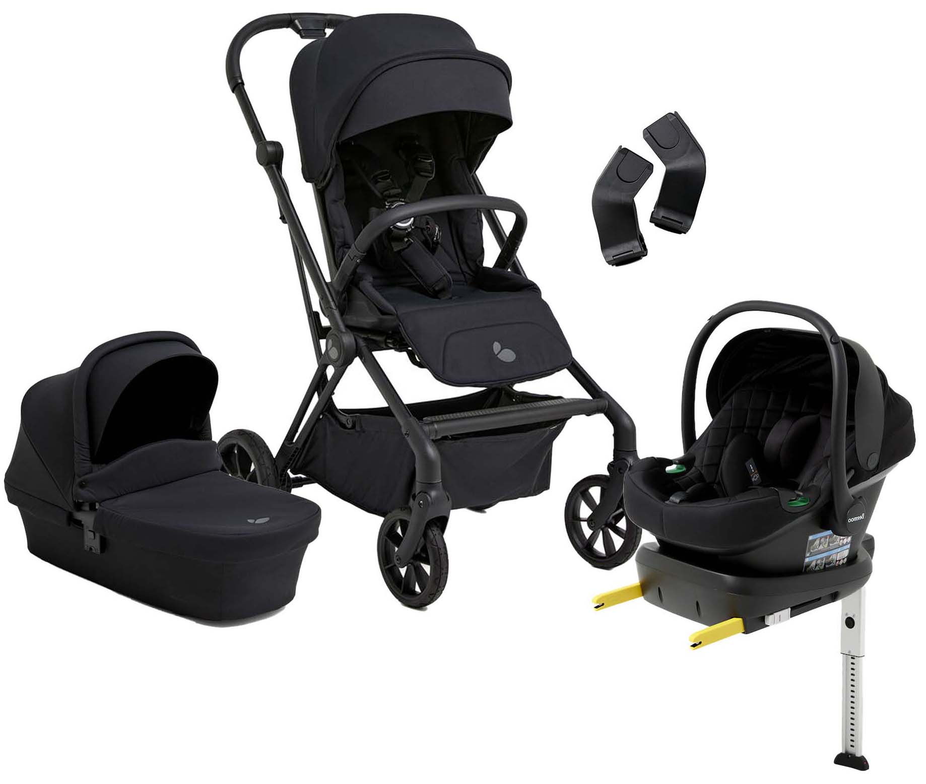 Beemoo Pro Twist Kombiwagen inkl. Beemoo Route Babyschale &  Basis, Coffee Black/Black Stone