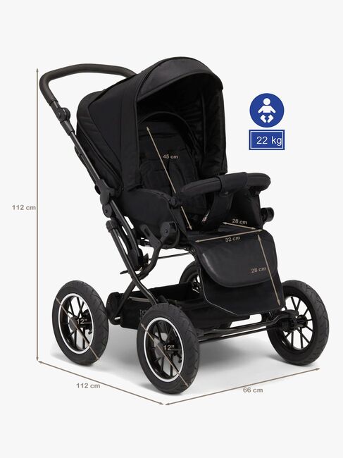 Petite Chérie Solide+ Kombikinderwagen, Black/Black