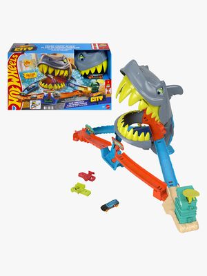 Hot Wheels Shark Chomp Beach Autorennbahn