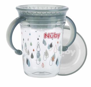 Nûby Trinkglas mit Griff, Grau