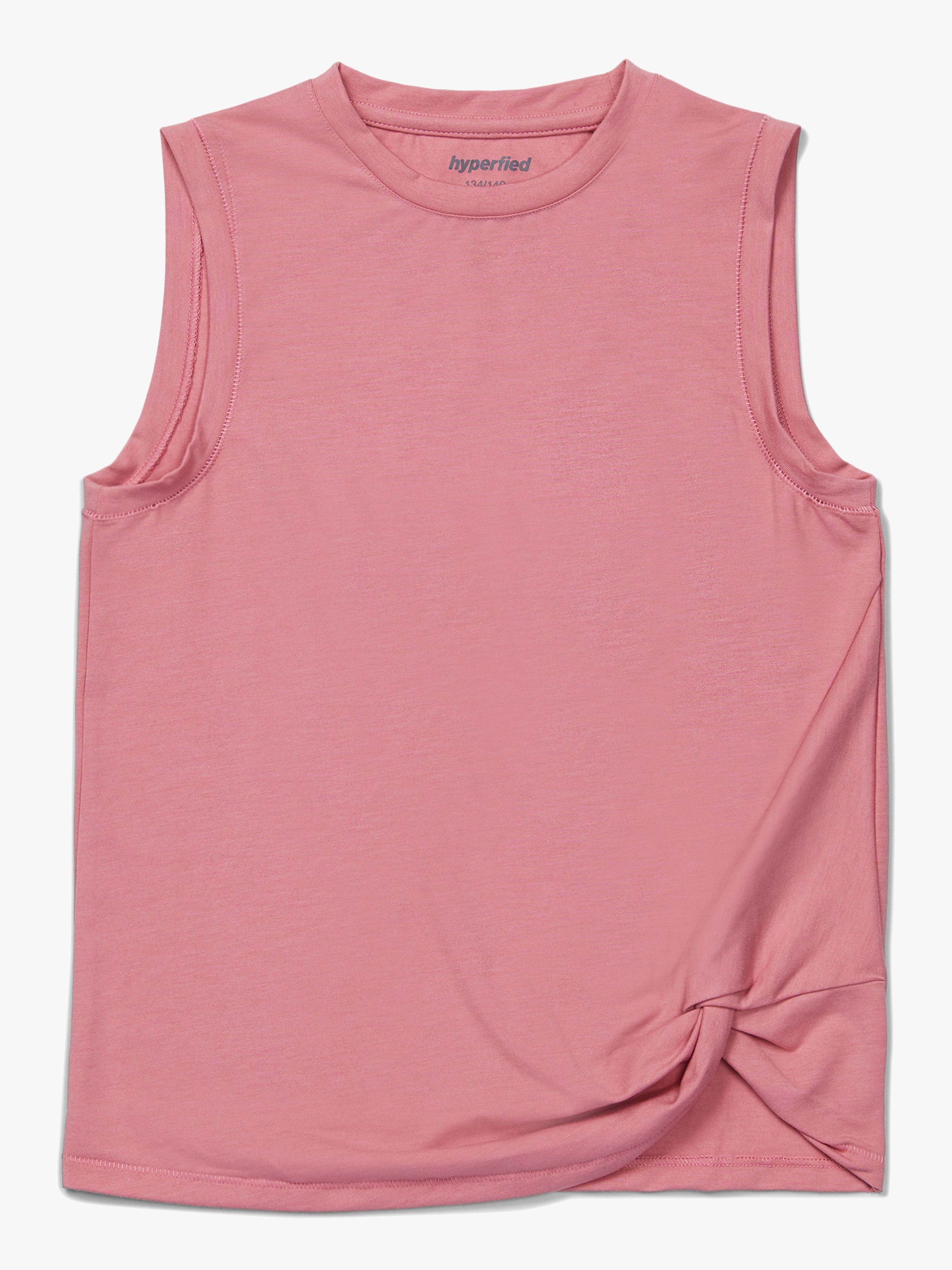 Hyperfied Jersey Knot Tank Top, Blush 158–164