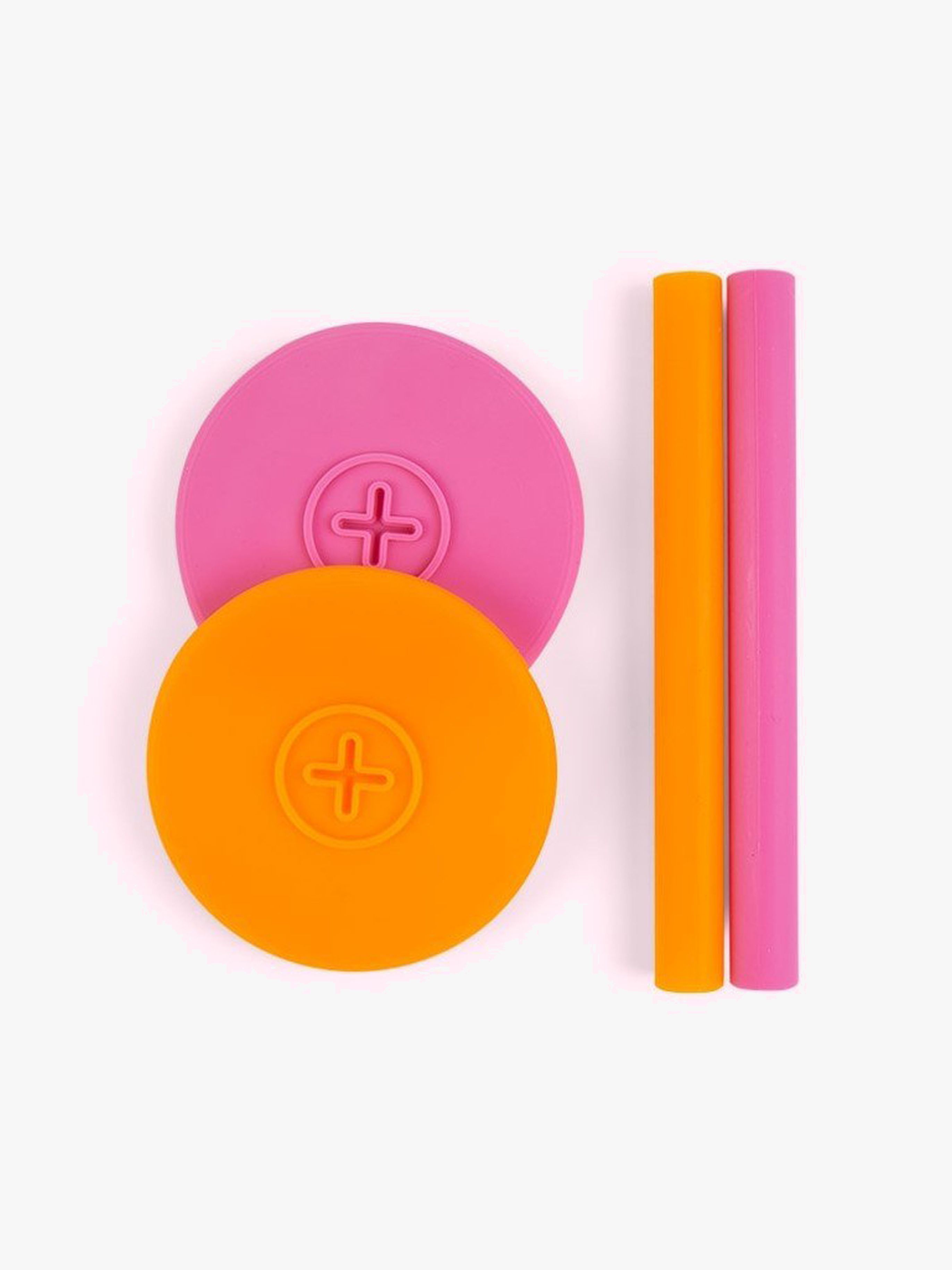 Sip Trinkhalm & Deckel 2er-Pack, Tangerine / Flamingo