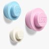 LEGO Wandhaken 3er-Pack, Blau/Rosa/Weiß