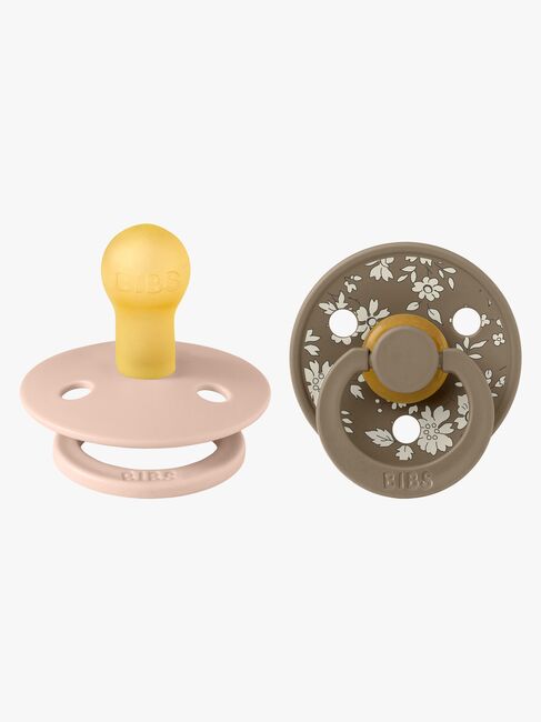 BIBS x Liberty Colour Schnuller 2er-Pack Latex Größe 1 Rund, Capel/Blush Mix